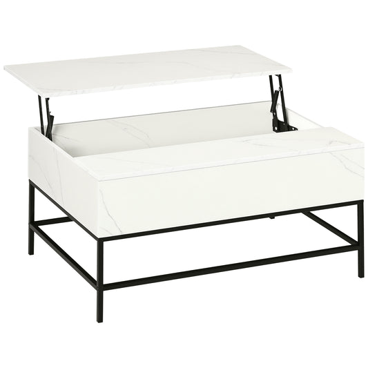 Lift Top Coffee Table with Hidden Storage - White