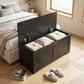 Storage Bench with Lift Top Storage Chest with Safety Hinges for Entryway, Living Room, Black