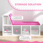 Multi-Purpose Bookshelf with 5 Cubes, 5-Cubby Bookcase with Cushioned Reading Nook and Storage Shelves, Pink