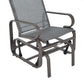 Patio Glider with Breathable Mesh Fabric, Outdoor Glider Chair, Garden Rocking Gliding Seat for Patio, Yard, Porch, Grey