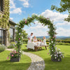 Garden Arch Outdoor Trellis Arbor with 2 Planter Boxes, 90.6