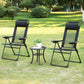 Set of 4 Camping Chairs, Outdoor Folding Lounge Chair Set with 5 Level Adjustable Backrest, Removable Headrest, Armrest for Camping, Backyard, Grey
