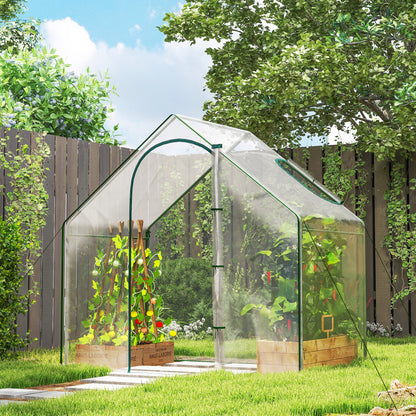 6' x 3.3' x 5.5' Steel Greenhouse with Clear Plastic Cover
