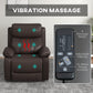 PU Leather Reclining Chair with Vibration Massage Recliner, Swivel Base, Rocking Function, Remote Control, Brown