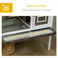 Rabbit Hutch Dual-Height Design Bunny House with Run Slide-Out Tray White and Coffee