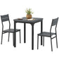 Dining Table Set for 2, 3 Piece Kitchen Table and Chairs with Metal Legs for Small Spaces, Grey Wood Effect