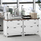Lateral Filing Cabinet, Farmhouse File Cabinet with 4 Drawers, Fit Letter/A4/Legal Hanging Files, White