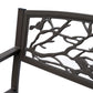 50" Garden Bench Outdoor Loveseat with Vintage Bird Pattern Cast Metal
