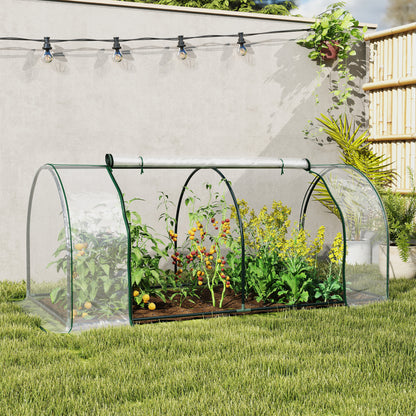 6' x 3' x 2.6' Clear Mini Greenhouse with Zippered Doors