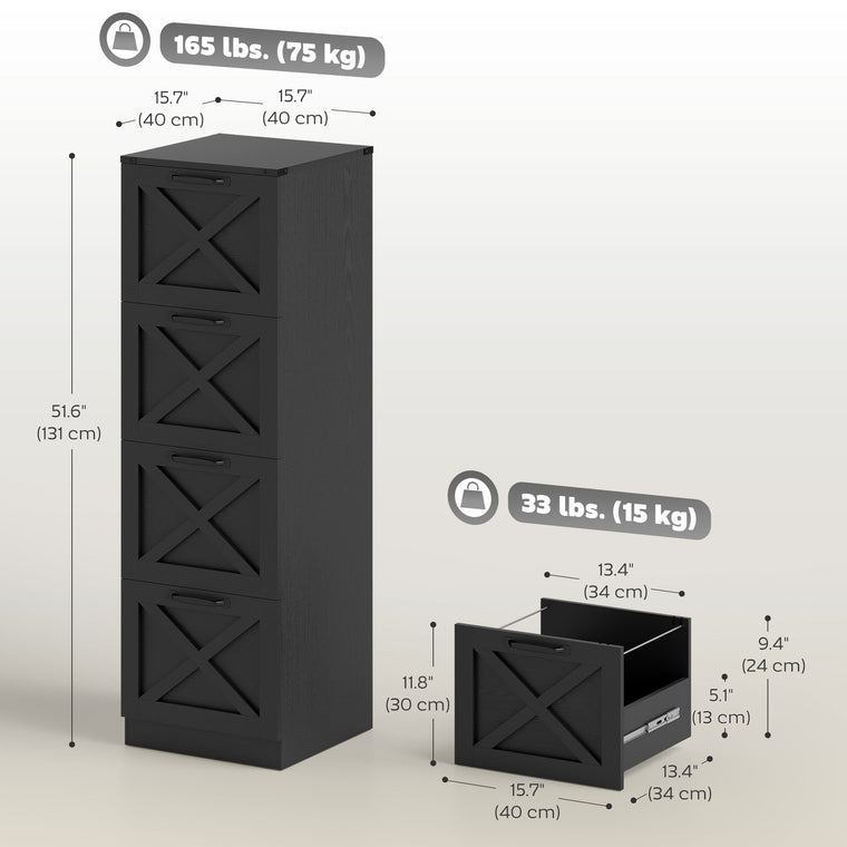 4-Drawer Vertical Filing Cabinet