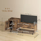 Storage Bench, Entryway Bench with Cushion, Hidden Storage, Compartments, Rustic Brown