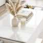 LED Coffee Table with Storage, High Gloss Modern Center Table with 2 Drawers and Remote Control for Living Room, White