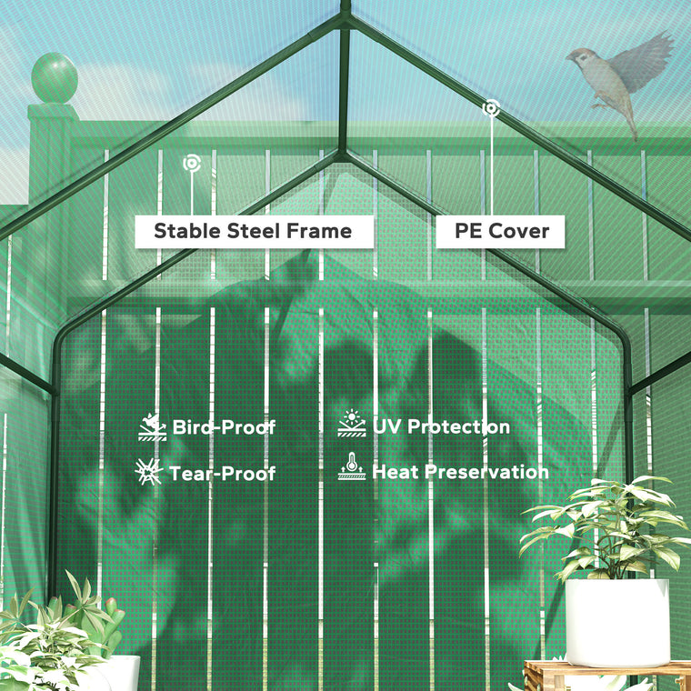 73" x 47" x 75" Walk-In Greenhouse with Roll-Up Door
