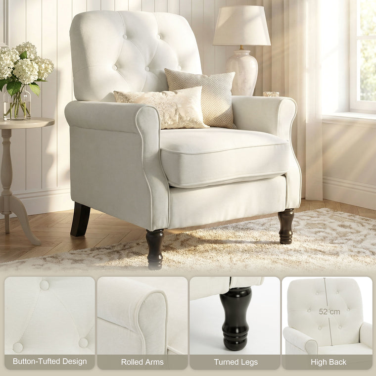 Mid-Century Armchair with Spring Cushion