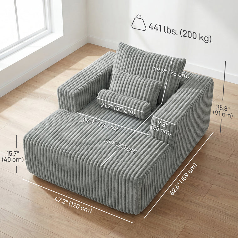 Single Sleeper Chair Sofa Bed with Pillow - Grey