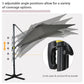 8' x 8' Square Patio Hanging Offset Umbrella with 360° Rotation, Aluminum Outdoor Cantilever Parasol with Crank & Tilt, Sun Canopy Shelter with Cross Base, Grey
