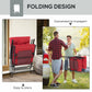 Set of 2 Outdoor Folding Chairs with Adjustable Backrest, Padded Camping Chairs for Outdoor Events, Grey