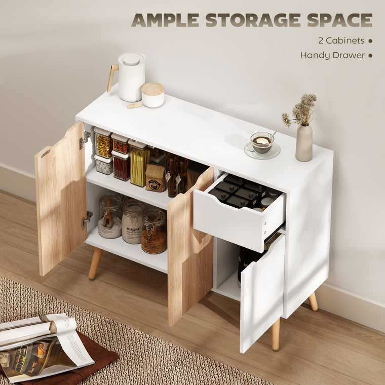 35" Sideboard Storage Cabinet with Drawer - White