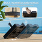 Plastic Square Patio Umbrella Base with Wheels Handle, Heavy Duty Outdoor Umbrella Stand Base, Filled Up to 73lb with Stand or 57lb with Water for Garden, Poolside, Black