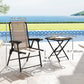 3 Pieces Patio Bistro Set, Outdoor Folding Table and Chairs Set, Metal Patio Furniture Set with Cup Holders