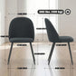 Set of 4 Modern Dining Chairs, Velvet Upholstered Kitchen Chairs with Steel Legs for Living Room, Dark Grey