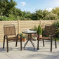 3 Pieces Patio Bistro Set, 2 Stackable Chairs with Tempered Glass Table, for Outdoor, Garden Backyard Porch, Dark Brown