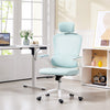 Ergonomic Mesh Office Chair, High Back Desk Chair with Rotatable Headrest, Flip-Up Armrests, Lumbar Support, Light Green