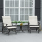 3PCs Gliding Rocking Chair & Bistro Tea Table Set, Mixed Grey