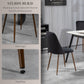 Upholstered Dining Chairs Set of 4, Velvet Accent Chair with Back and Wood-grain Steel Leg for Kitchen, Black