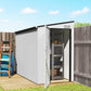 Outdoor Storage Shed Lean to Shed Outdoor Metal Tool Shed with Lockable Door and Air Vents, Dark Grey