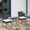 PE Rattan Outdoor Dining Chairs with Cushion, Patio Wicker Dining Chair with Backrest, Brown