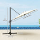 10' Offset Patio Umbrella Cantilever Umbrella with Aluminium Pole 360° Rotation and Tilt Adjustment, White