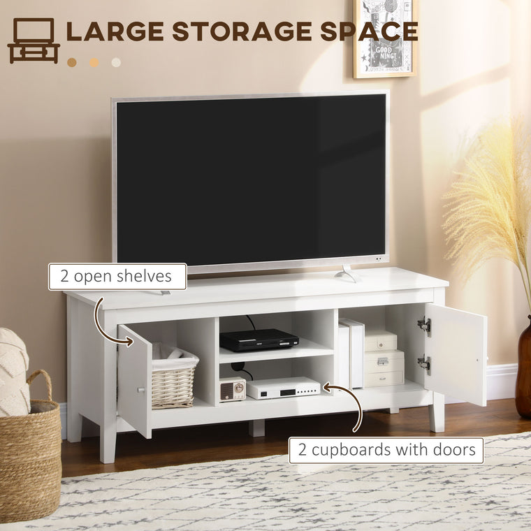 47.2" TV Stand with Storage Cupboards - White