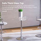 Round Dining Table, Modern Pub Table with Tempered Glass Top, Galvanized Metal Base, Small Dining Table, Silver