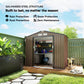 7' x 4' x 6' Garden Storage Shed Outdoor Patio Metal Tool Storage House w/ Foundation Kit and Double Doors Brown