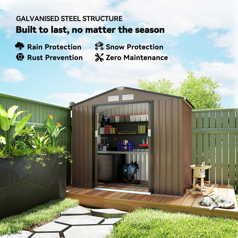 7' x 4' x 6' Garden Shed with Double Doors and Foundation Kit