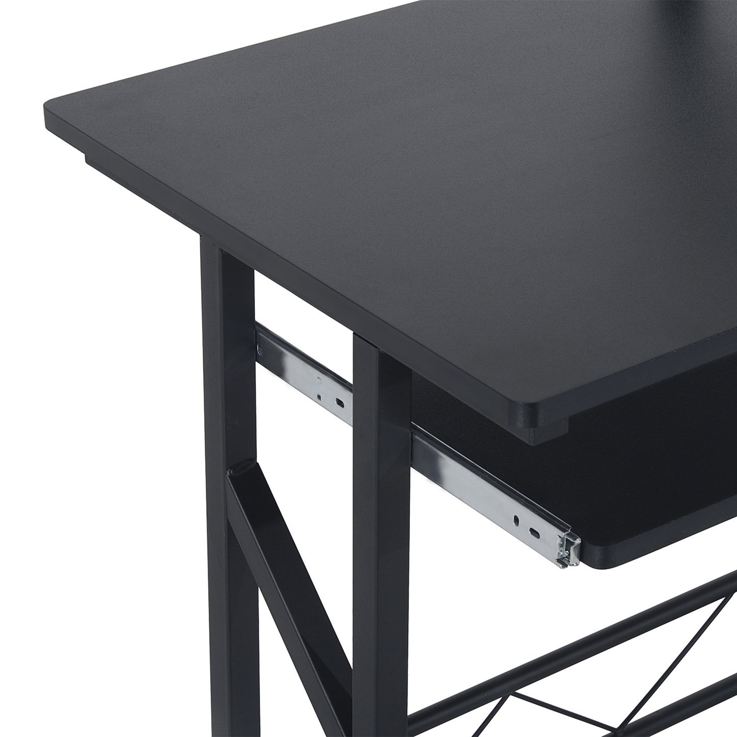 Computer Desk with Keyboard Tray, Writing Desk with Drawer, Workstation for Home Office, Black (35.4"Lx19.7"Wx39.4"H)