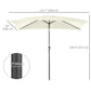 6.5x10ft Rectangle Aluminum Tilt Patio Umbrella, Garden Market Parasol, Outdoor Sunshade Canopy with Crank, Cream White