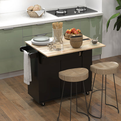 Kitchen Island with Power Outlet and Drop Leaf