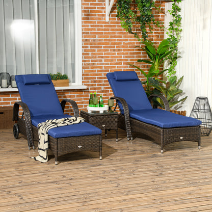 Wicker Rattan Lounge Set with Tempered Glass Table