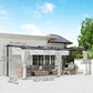 Metal Retractable Pergola Canopy with Sidewalls, Outdoor Gazebo UPF30+ Sun Shade Shelter for Garden, Deck