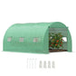 13' x 10' x 6.6' Walk-in Polytunnel Greenhouse, Outdoor Garden Tunnel Greenhouse Tent with Zipped Roll-Up Door and 6 Mesh Windows, Green
