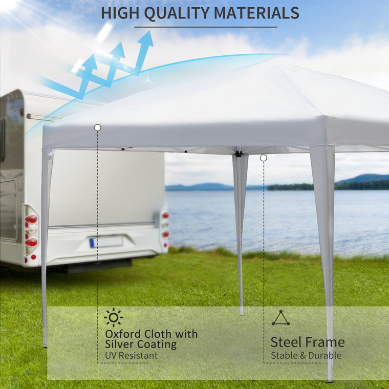 10' x 10' White Folding Pop Up Tent with Carrying Bag