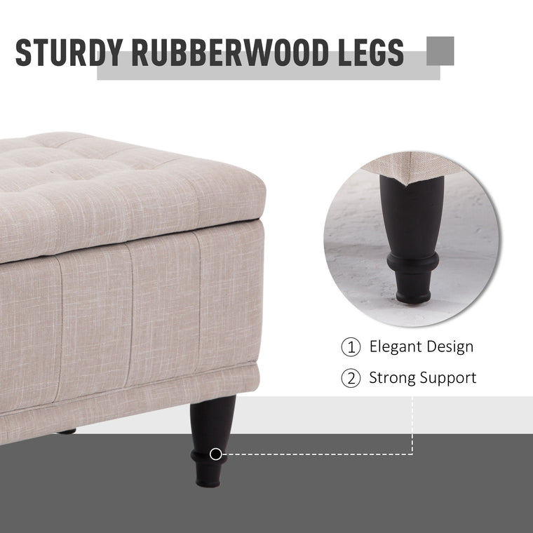 42" Tufted Storage Bench with Soft-Close Lid