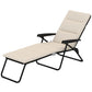 Foldable Lounge Chair, Reclining Patio Sun Lounger with 6-Position Adjustable Back, Black