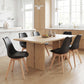 Modern Dining Table Chairs Set of 6, Rubber Wood Kitchen Table Chairs with PU Leather Cushion for Living Room, Bedroom