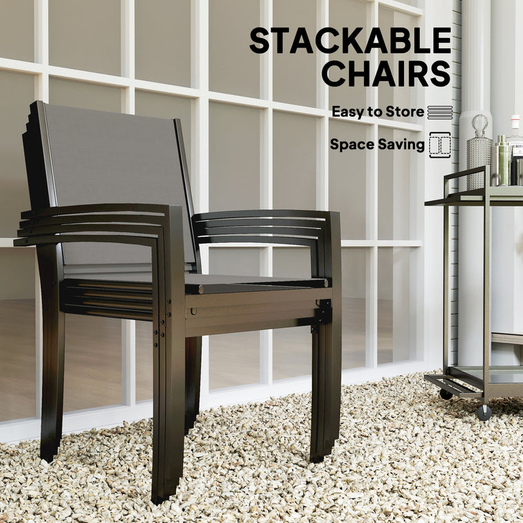 5-Piece Outdoor Dining Set with Round Table
