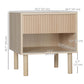 Set of 2 Bedroom Nightstands, Side Table with Storage Shelf and Drawer for Living Room, Bedroom, Natural Wood