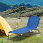 Outdoor Folding Lounge Chair, Steel Tanning Chair with Reclining Back, Breathable Mesh for Beach, Yard, Patio, Red - Blue