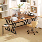 71" Computer Desk, Industrial Writing Table with X-Shaped Frame for Home Office, Rustic Brown